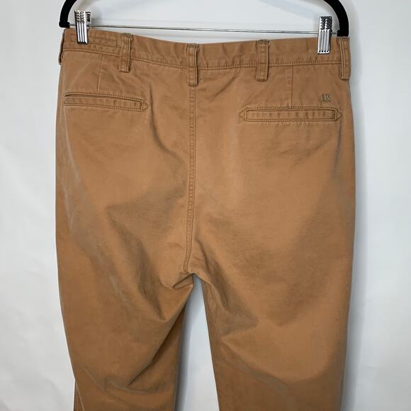 Life Khaki Brown Flat Front Chino Pants Sz 36 x 32 Relaxed Straight - Picture 4 of 8